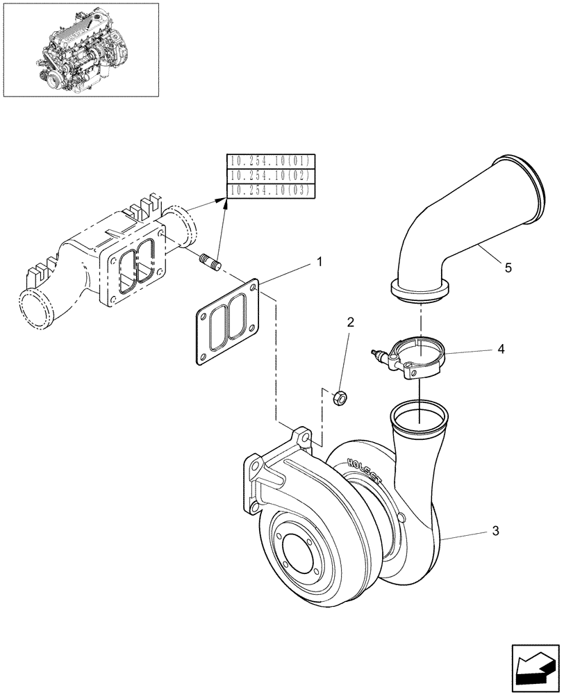 Схема запчастей Case IH A8800 - (0.24.0) - TURBOCHARGER & RELATED PARTS (10) - ENGINE