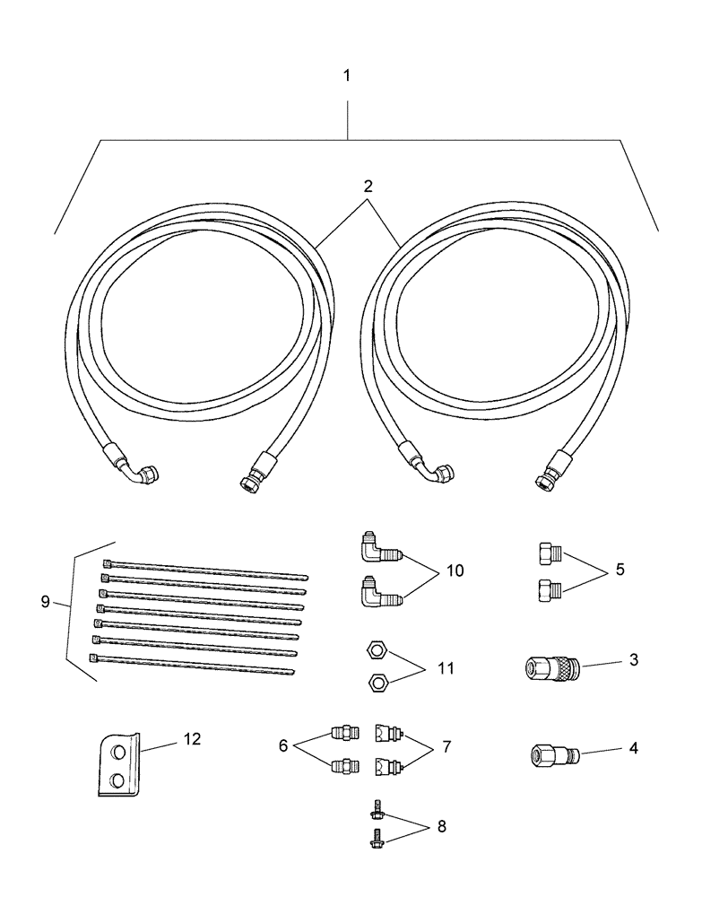 Схема запчастей Case IH L360 - (017) - THIRD FUNCTION REAR REMOTE HOSE KIT 