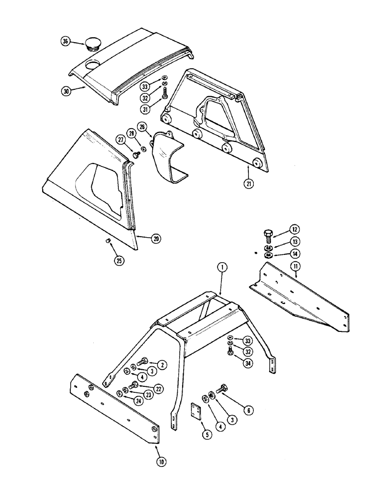 Схема запчастей Case IH 2870 - (358) - REAR HOOD, URETHANE (09) - CHASSIS/ATTACHMENTS