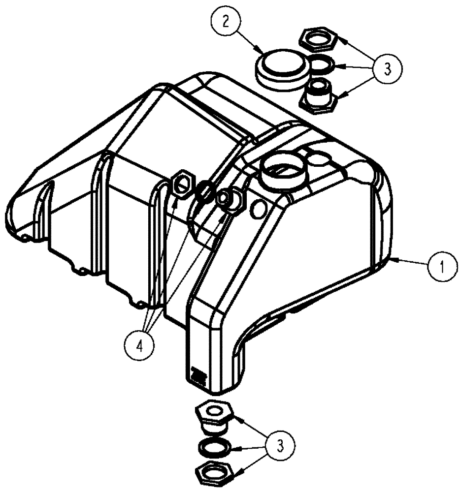 Схема запчастей Case IH SPX3320 - (09-006) - RINSE TANK, RH Liquid Plumbing