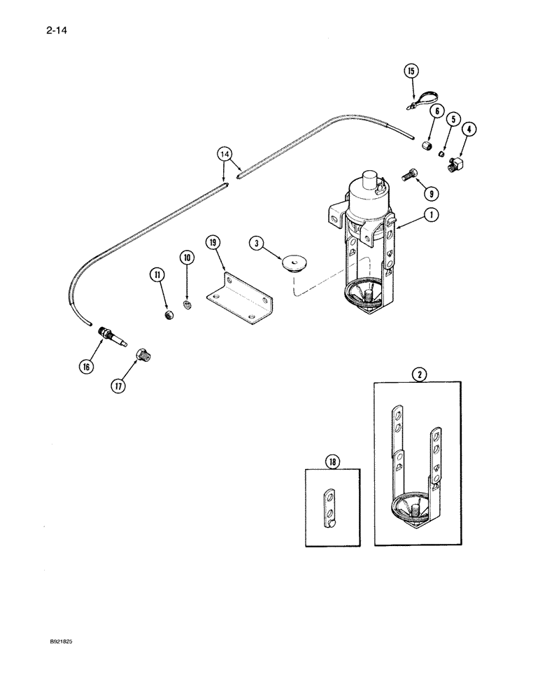 Схема запчастей Case IH 7150 - (2-014) - ETHER STARTING SYSTEM (02) - ENGINE