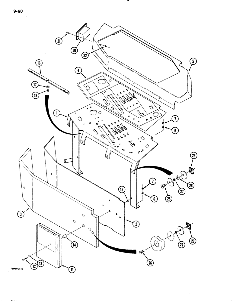 Схема запчастей Case IH 9110 - (9-60) - CONTROL CONSOLE, CAB (09) - CHASSIS/ATTACHMENTS