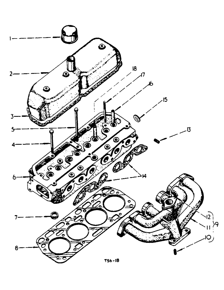 Схема запчастей Case IH 444 - (2-03) - CYLINDER HEAD AND MANIFOLDS (02) - ENGINE