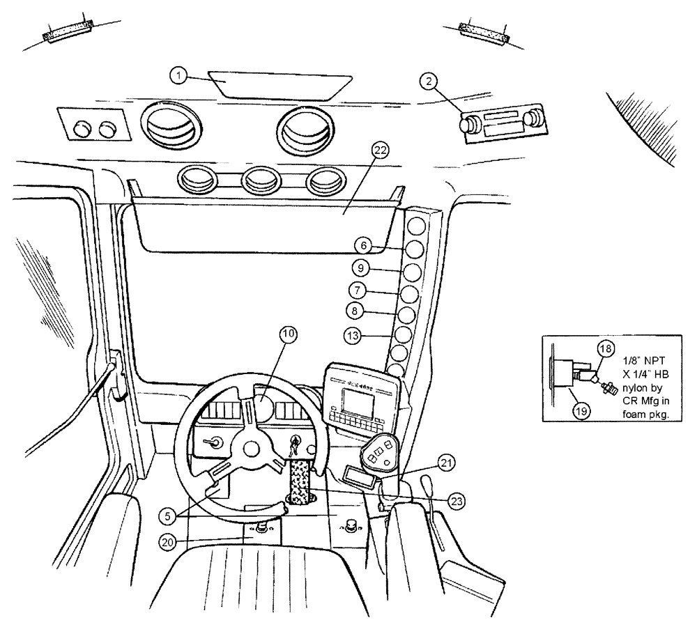 Схема запчастей Case IH SPX3310 - (01-003) - GAUGES, ACCESSORIES Cab Interior