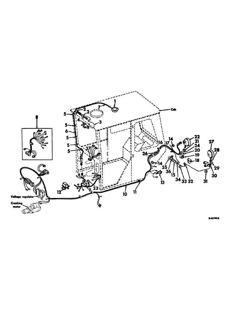 Схема запчастей Case IH 656 - (G-34) - ELECTRICAL SYSTEM, CAB WIRING AND CONNECTIONS, FARMALL TRACTORS WITH SERIAL NO. 31137 AND BELOW (06) - ELECTRICAL SYSTEMS