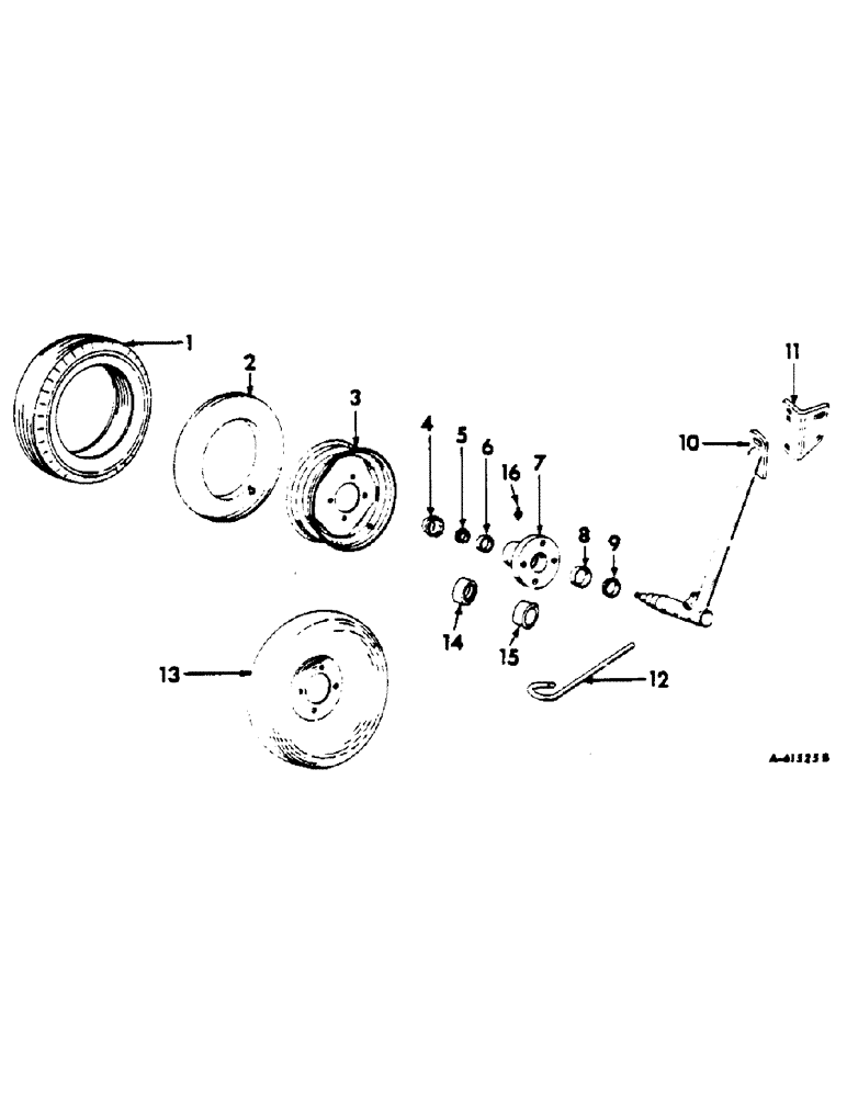 Схема запчастей Case IH 411 - (V-15) - REAR FURROW WHEELS, RIGID BEAM, 1960 TO 1964 