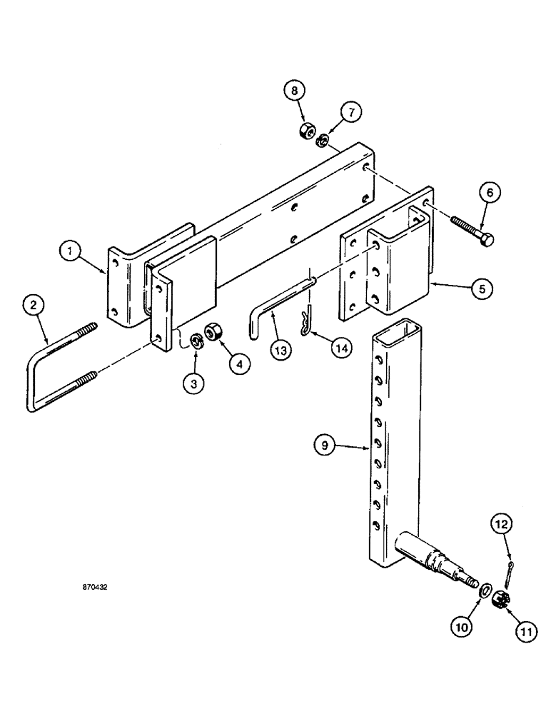 Схема запчастей Case IH 4900 - (9-08) - PNEUMATIC GAUGE WHEEL MOUNTING (09) - CHASSIS/ATTACHMENTS