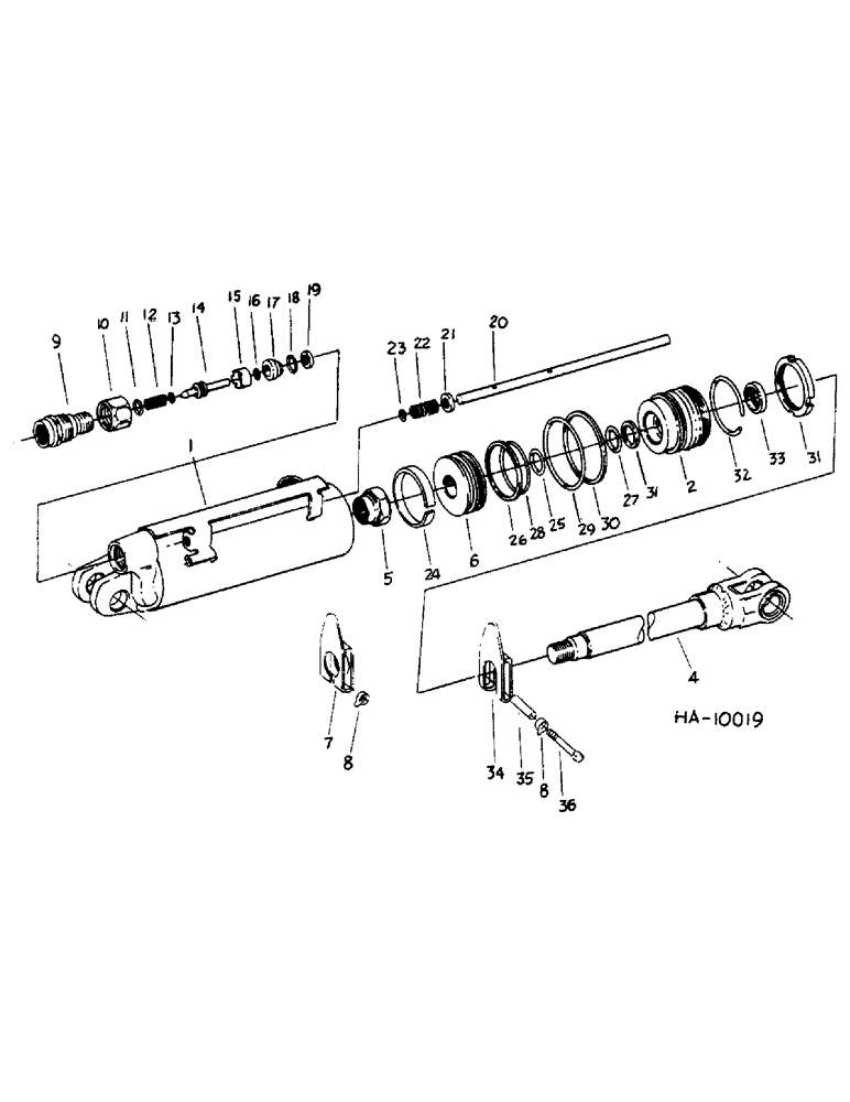 Схема запчастей Case IH 55 - (E-22) - MASTER HYDRAULIC CYLINDER, MACHINE BUILT JUNE, 1976 AND SINCE AND WITH IDENTIFICATION PLATE C1131 