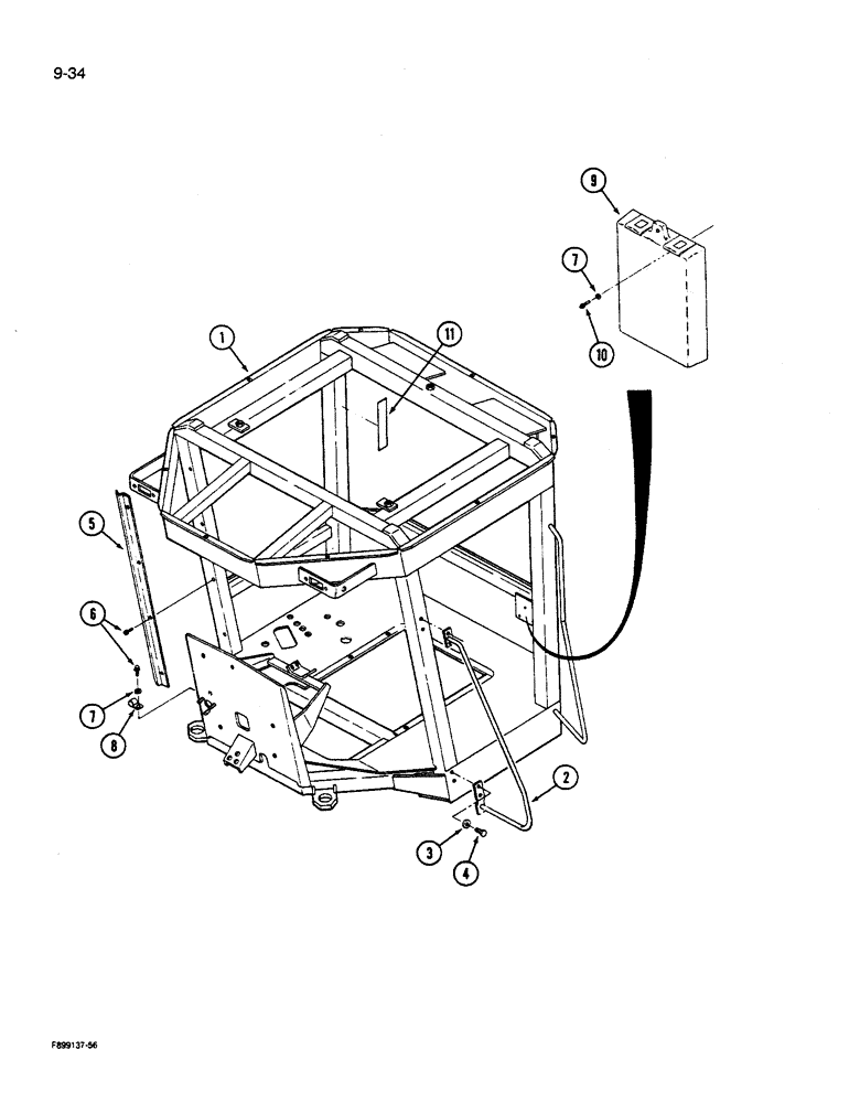 Схема запчастей Case IH 9270 - (9-034) - ROPS FRAME (09) - CHASSIS/ATTACHMENTS