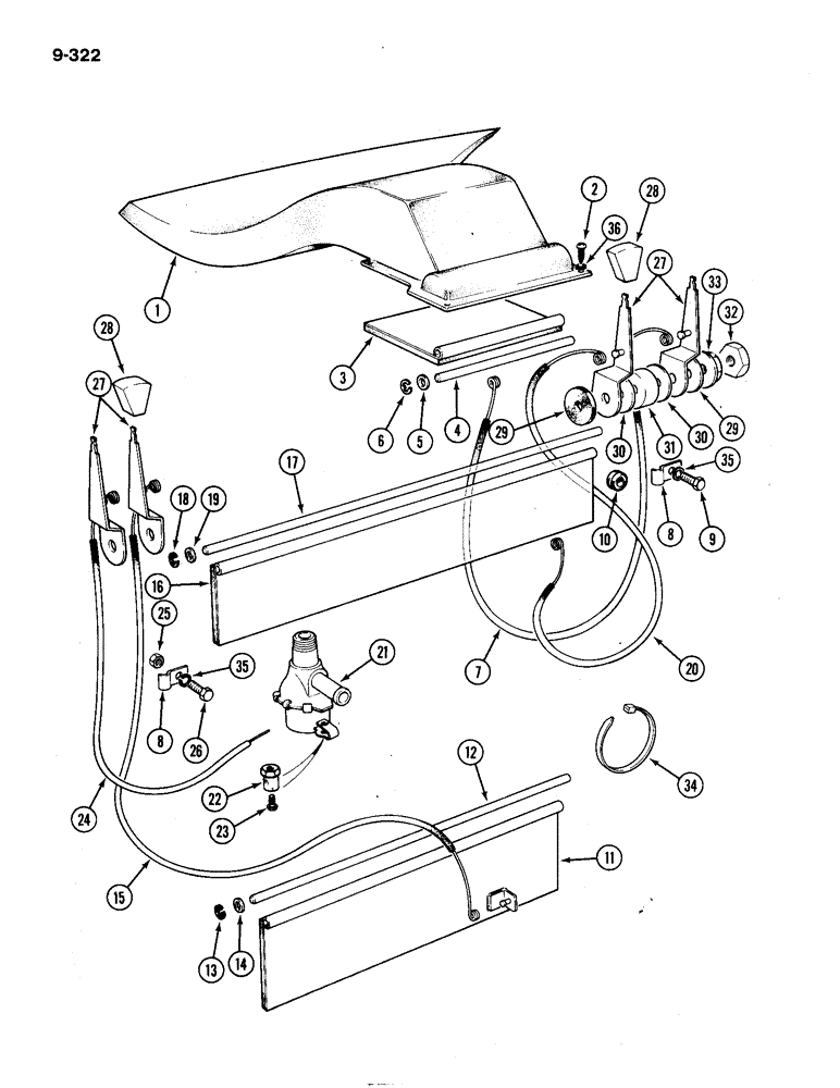 Схема запчастей Case IH 1194 - (9-322) - HEATER CONTROLS, TRACTORS WITH CAB (09) - CHASSIS/ATTACHMENTS