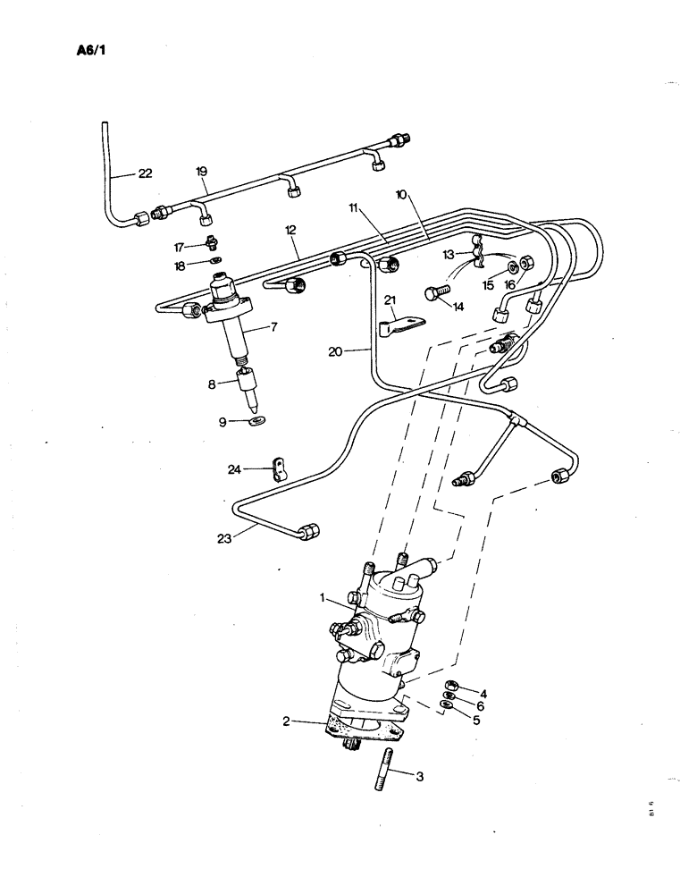 Схема запчастей Case IH 1190 - (A-06) - INJECTION PUMP, INJECTORS AND PIPES (01) - ENGINE