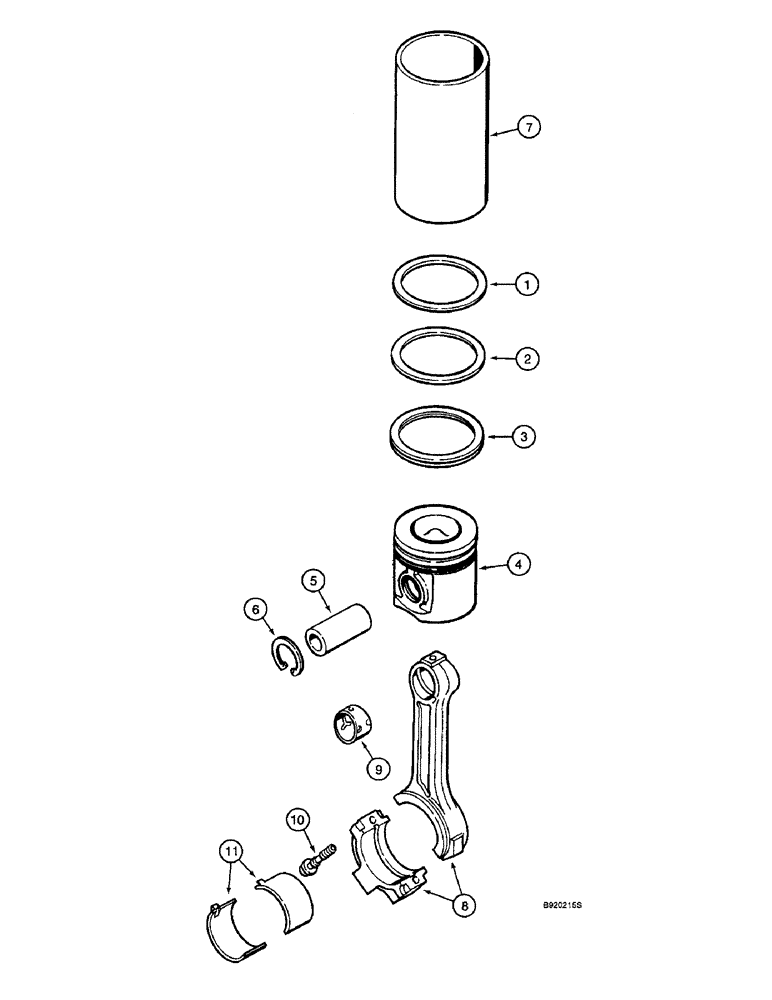 Схема запчастей Case IH 2144 - (2-50) - PISTON AND CONNECTING ROD, 6TA-590 ENGINE, PRIOR TO COMBINE S/N JJC0173150 (01) - ENGINE