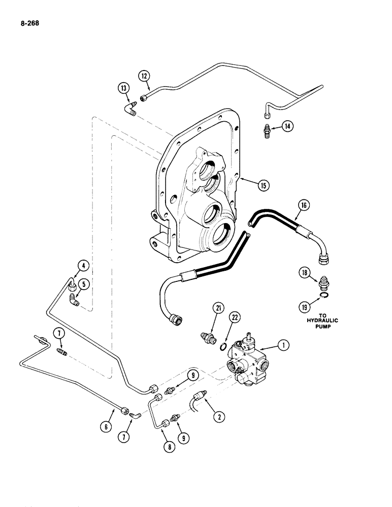 Схема запчастей Case IH 2094 - (8-268) - HYDRAULICS, PTO TUBES AND FITTINGS (08) - HYDRAULICS