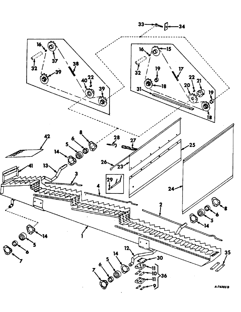 Схема запчастей Case IH 915 - (R-49) - SEPARATOR, STRAW RACK AND DRIVE Separation