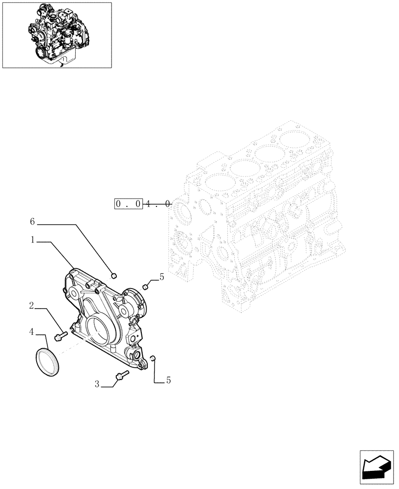 Схема запчастей Case IH PX110 - (0.04.3[02]) - CRANKCASE COVERS (4894734) (02) - ENGINE