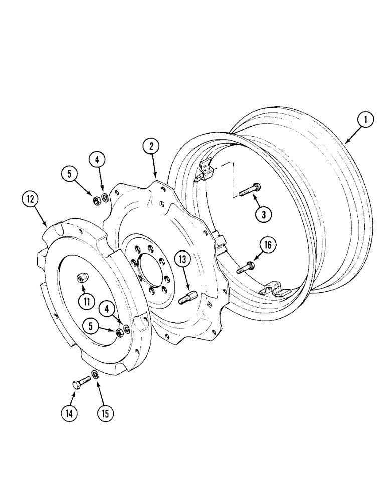 Схема запчастей Case IH 1394 - (6-258) - REAR WHEELS AND BALLAST WEIGHTS (06) - POWER TRAIN