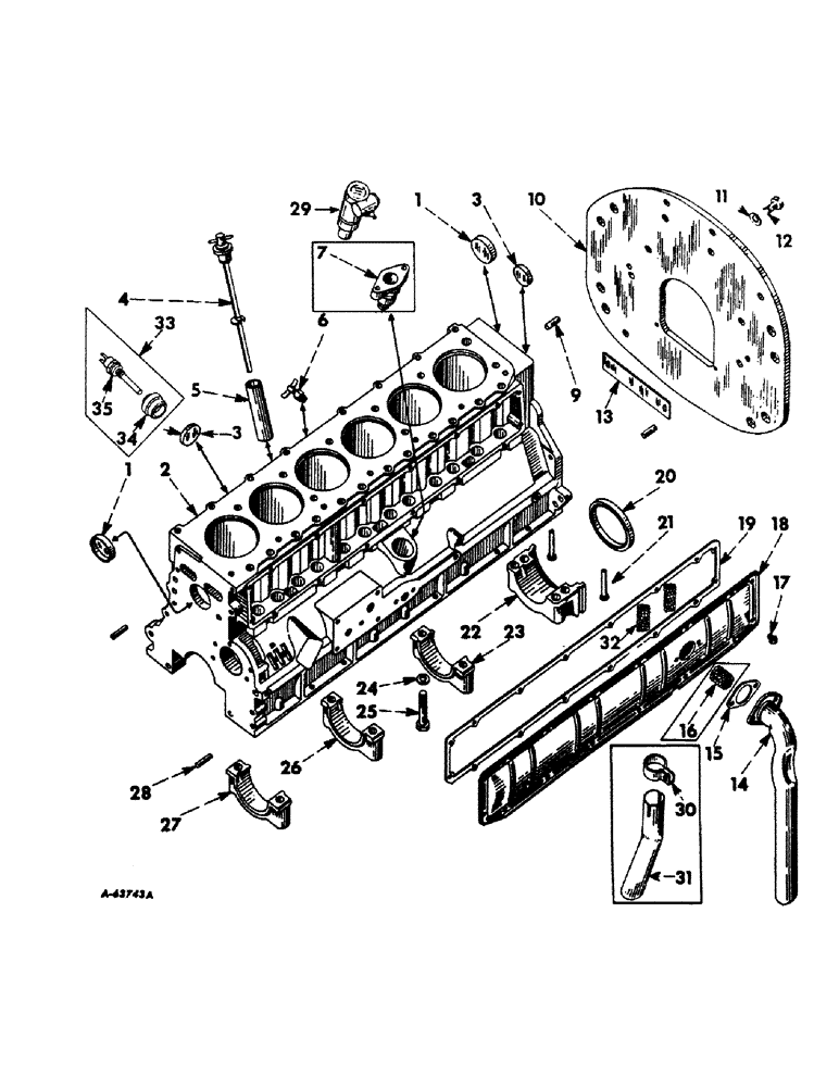 Схема запчастей Case IH 660 - (031) - DIESEL ENGINE, CRANKCASE AND RELATED PARTS (01) - ENGINE