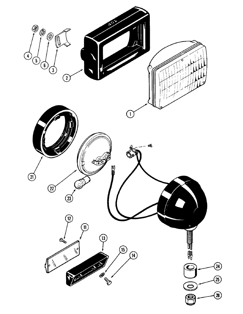 Схема запчастей Case IH 4690 - (4-088) - HEAD LAMP (04) - ELECTRICAL SYSTEMS