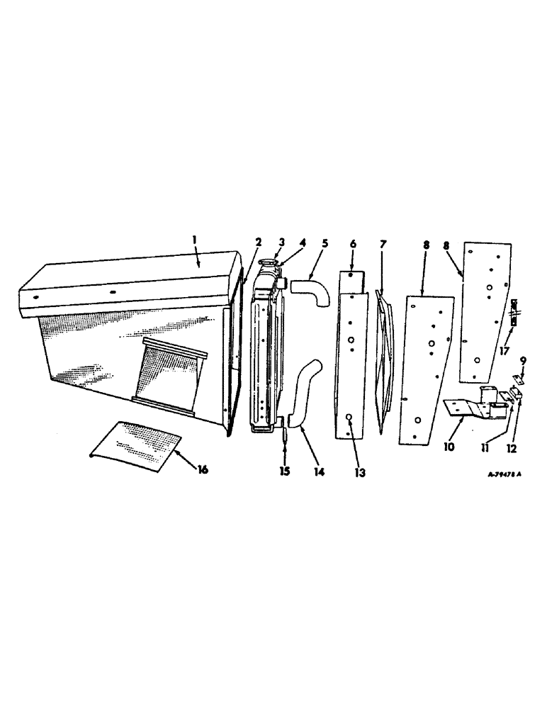 Схема запчастей Case IH 414 - (324) - RADIATOR, RADIATOR SUPPORTS AND SCREEN (10) - ENGINE