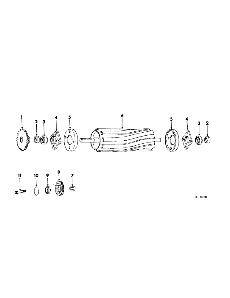 Схема запчастей Case IH 210 - (P-05) - HAY CONDITIONER, HAY CONDITIONER LOWER STEEL ROLL ASSY, FOR USE W/10-1/2 PLATFORM & PICK-UP REEL Hay Conditioner