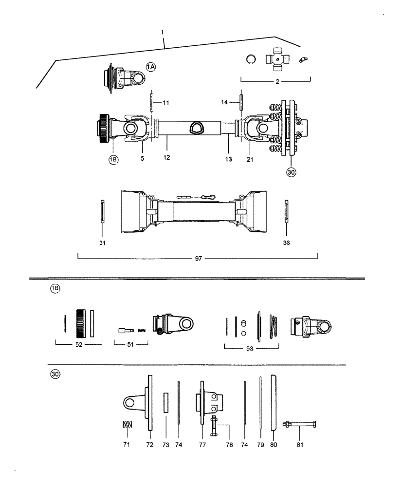 Схема запчастей Case IH 717721416 - (030) - DRIVELINE 