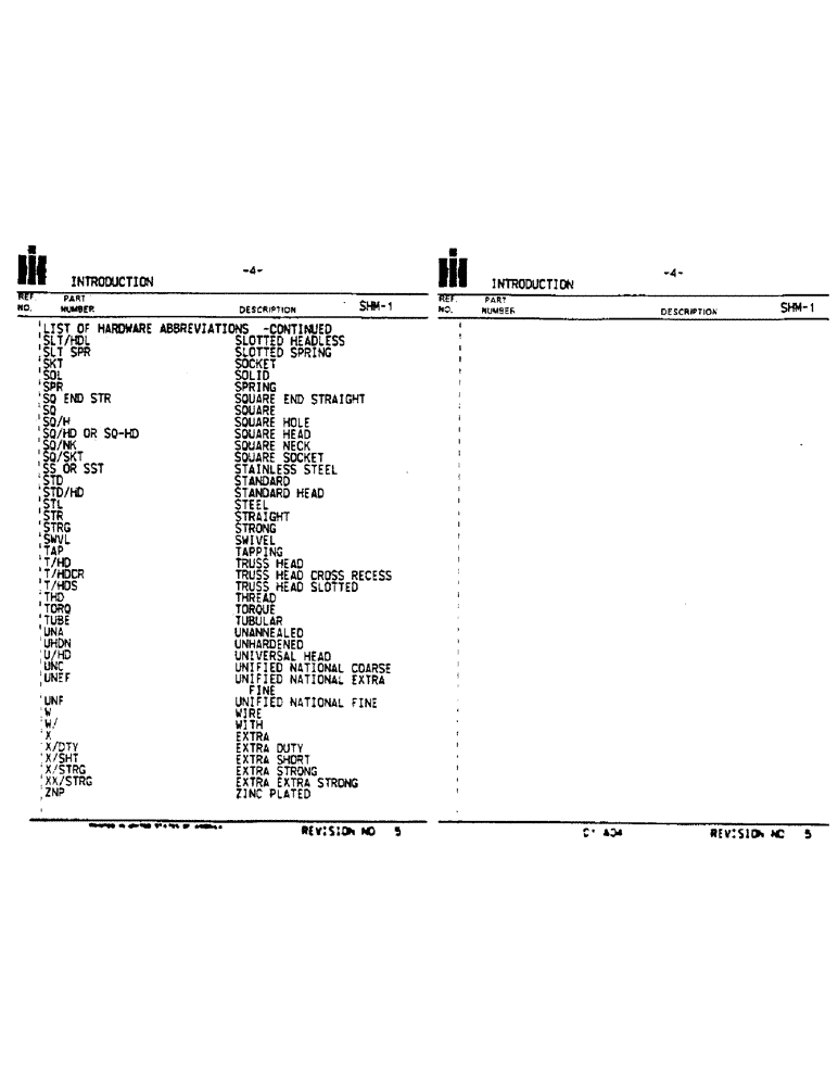 Схема запчастей Case IH 50 - (4) - INTRODUCTION - CONTINUED 