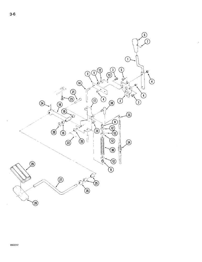 Схема запчастей Case IH 9230 - (3-006) - THROTTLE AND DECELERATOR CONTROLS, CAB MODELS (03) - FUEL SYSTEM