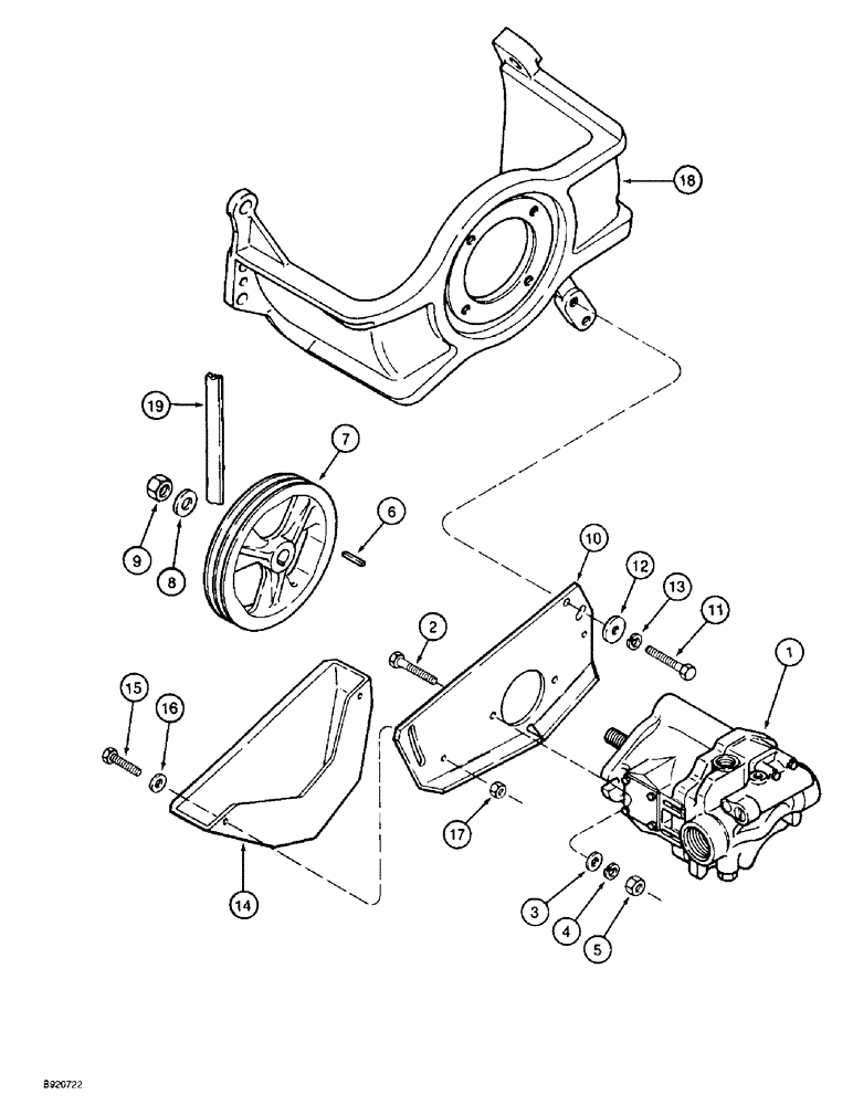 Схема запчастей Case IH 1800 - (8-18) - HYDRAULIC PUMP, MOUNTING (07) - HYDRAULICS