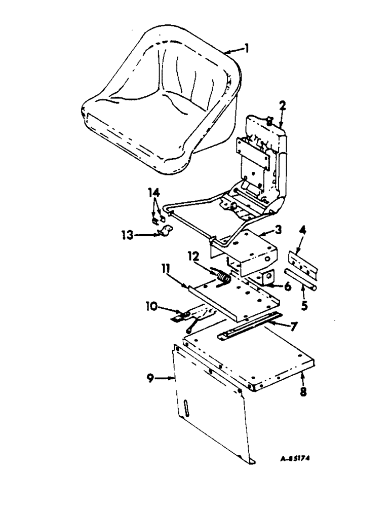 Схема запчастей Case IH 616 - (M-04) - SEAT, OPERATORS PLATFORM & MISC., OPERATORS SEAT, SERIAL NOS (10) - OPERATORS PLATFORM