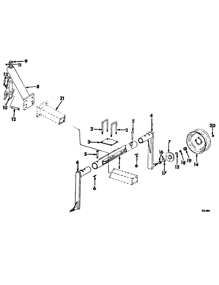 Схема запчастей Case IH 163 - (AQ-11) - TRANSPORT ATTACHMENT, FOR 6-ROW AND 8-ROW, UP TO 1972 