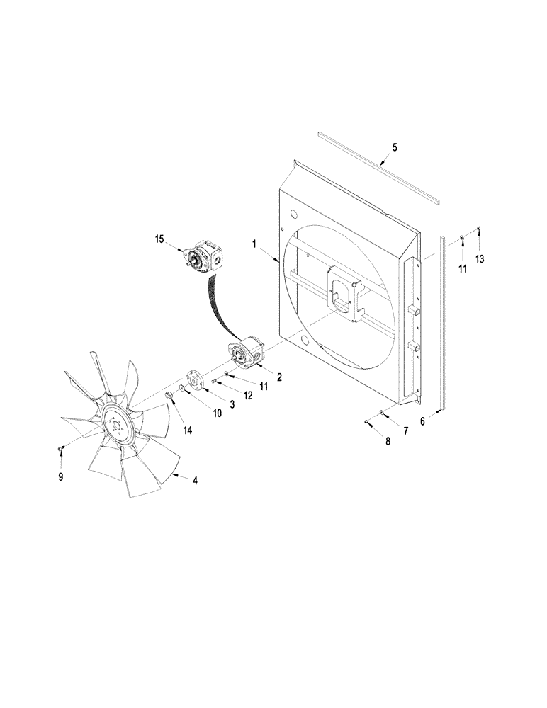 Схема запчастей Case IH STX500 - (02-03[03]) - HYDRAULIC FAN DRIVE - MOUNTING (02) - ENGINE