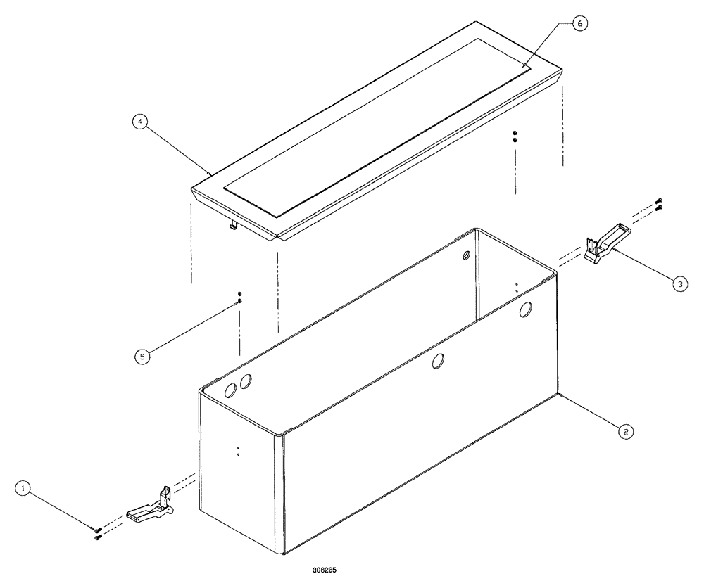 Схема запчастей Case IH SPX4260 - (126) - BATTERY BOX ASSEMBLY (55) - ELECTRICAL SYSTEMS