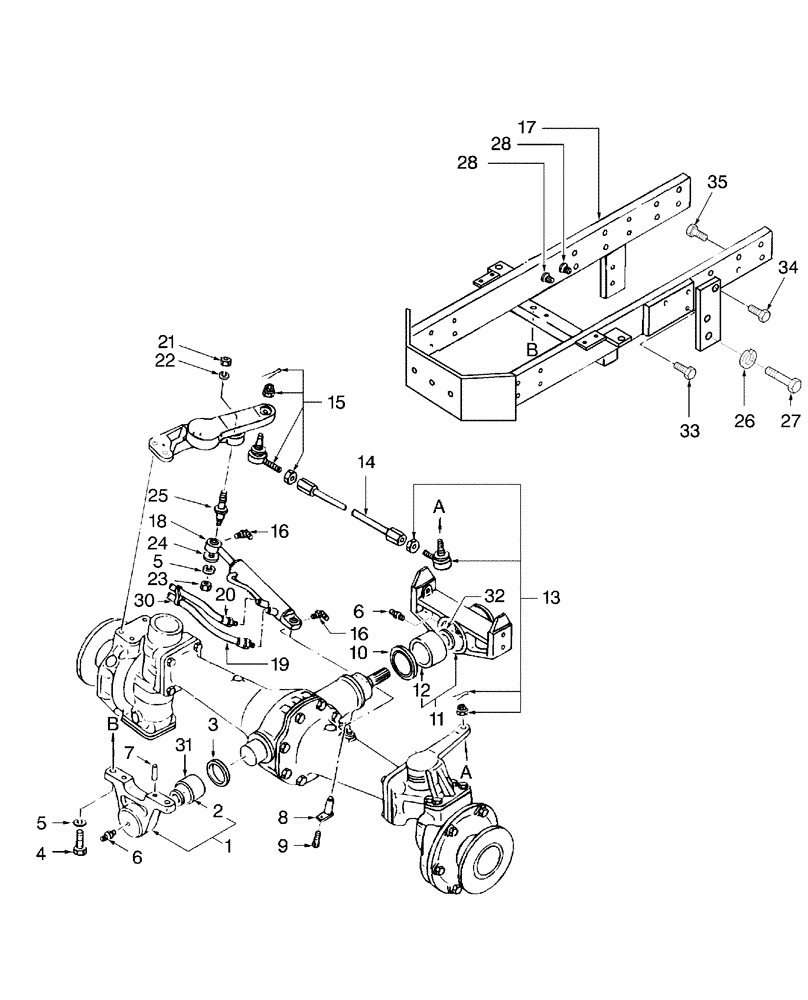 Схема запчастей Case IH DX33 - (03A02) - FRONT AXLE, W/FWD (06) - FRONT AXLE & STEERING