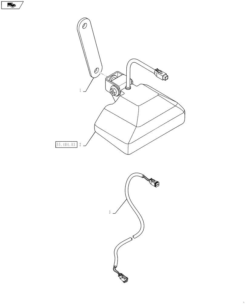 Схема запчастей Case IH 610 - (55.404.02) - RELOAD STATION LIGHT (55) - ELECTRICAL SYSTEMS