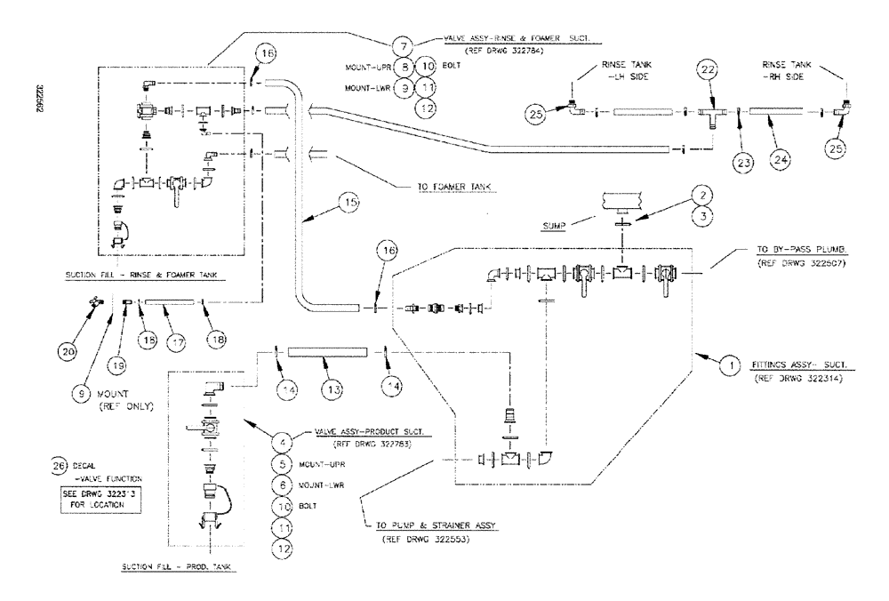 Схема запчастей Case IH SPX3200 - (09-010) - LIQ. PLUMB, SUCTION - (3") ELLIPTICAL (78) - SPRAYING