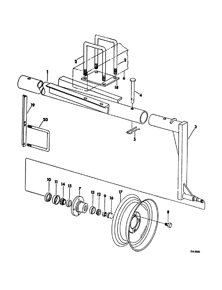 Схема запчастей Case IH 500 - (B-69) - TRANSPORT ATTACHMENT, NOT FOR USE W/ASSIST WHEELS, FOR 8 ROW WIDE 