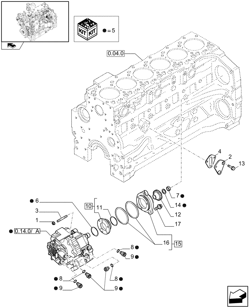 Схема запчастей Case IH PUMA 165 - (0.14.0[01]) - INJECTION PUMP (01) - ENGINE