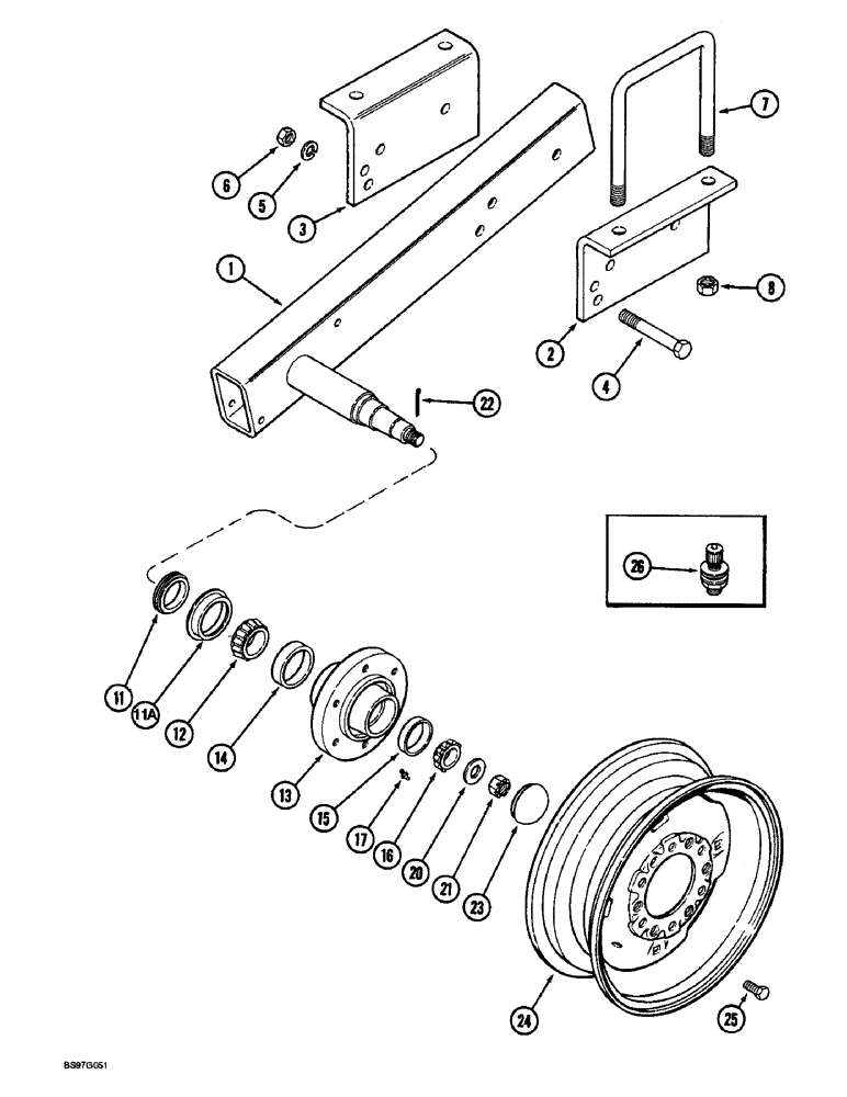 Схема запчастей Case IH 900 - (9-076) - CARRYING WHEELS, CYCLO AIR HORIZONTAL FOLDING, ALL ROW SIZES (09) - CHASSIS/ATTACHMENTS