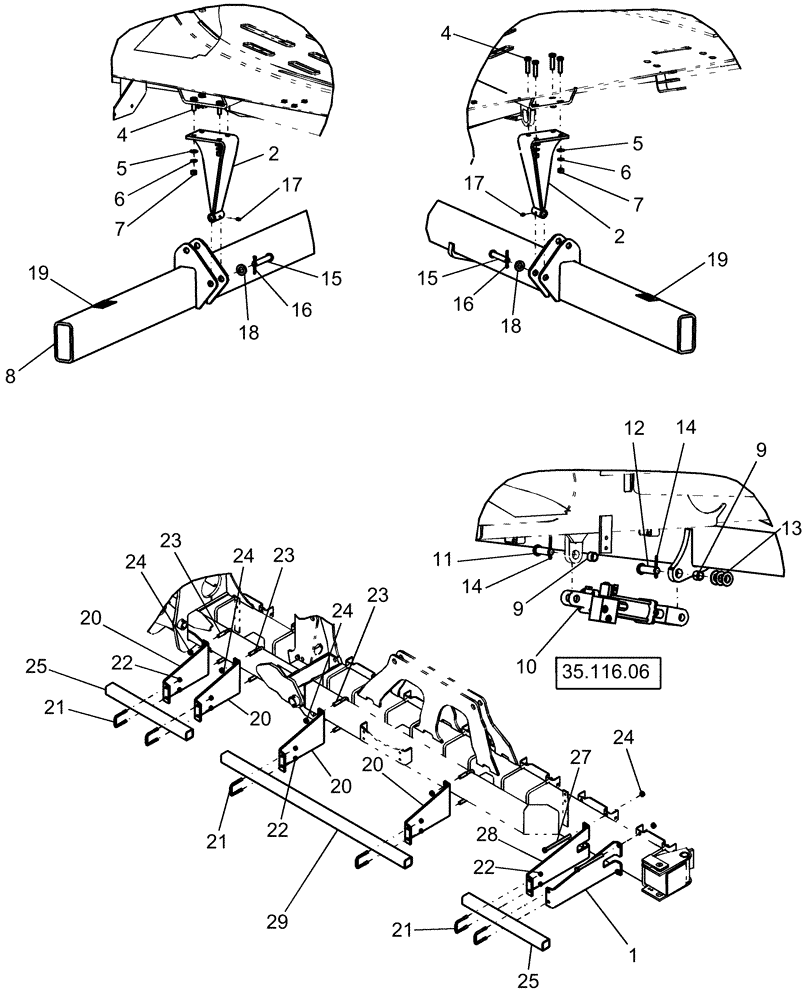 Схема запчастей Case IH 1240 - (75.110.13) - LIQUID FERTILIZER SYSTEM MOUNTING WITH TANKS, 24 ROW (75) - SOIL PREPARATION