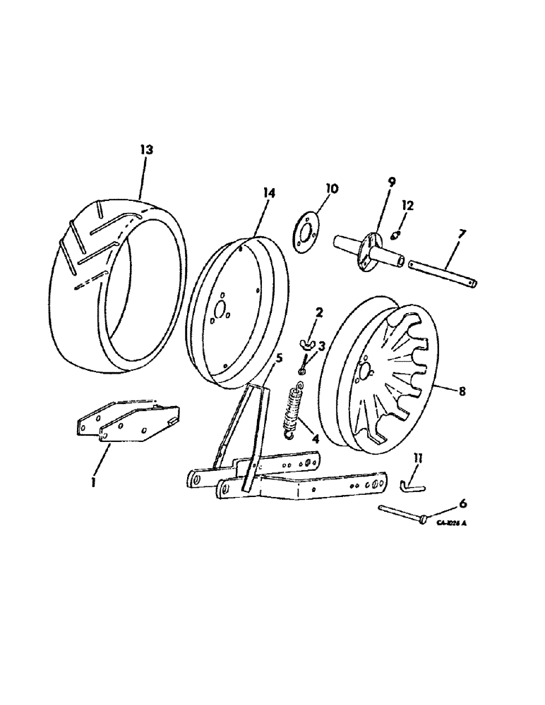 Схема запчастей Case IH 92 - (D-26) - PRESS WHEEL AND FRAME, QUANTITIES SHOWN ARE PER ROW 