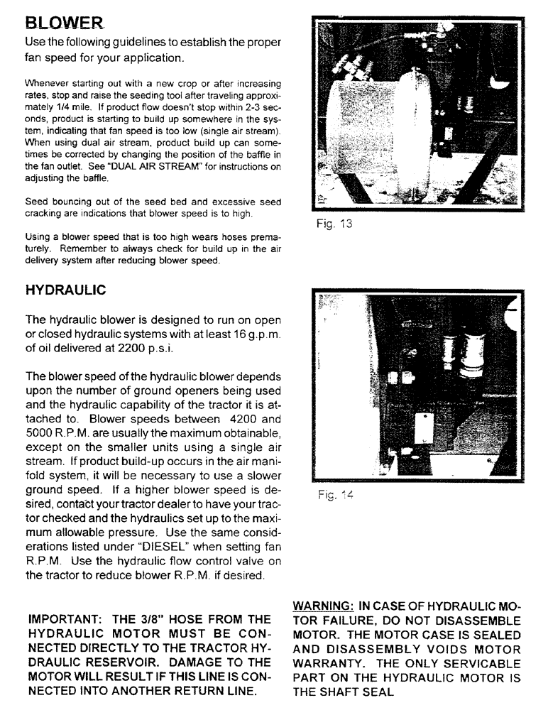 Схема запчастей Case IH 1100 - (B07) - BLOWER HYDRAULIC 