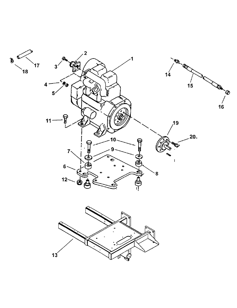 Схема запчастей Case IH 1100 - (E38) - ENGINE MOUNTING 