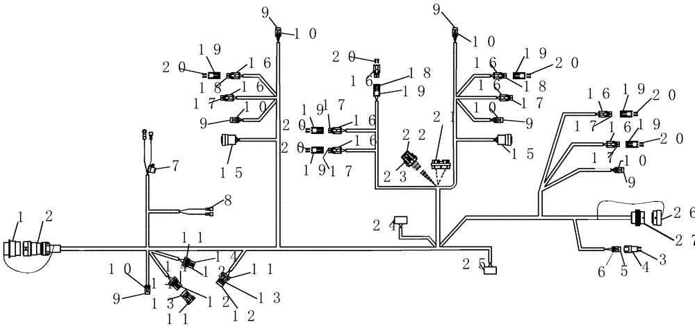 Схема запчастей Case IH 2280 - (55.100.04) - TOW BETWEEN AIR CART HARNESS (55) - ELECTRICAL SYSTEMS