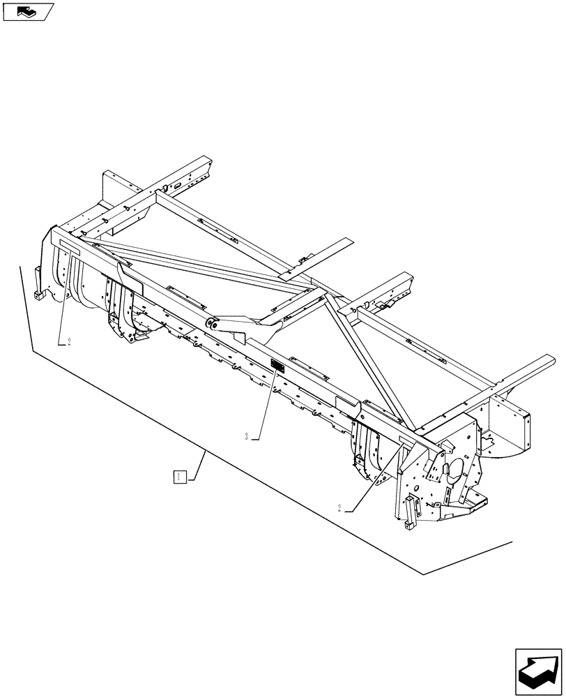 Схема запчастей Case IH RD163 - (39.100.01) - HEADER FRAME (39) - FRAMES AND BALLASTING