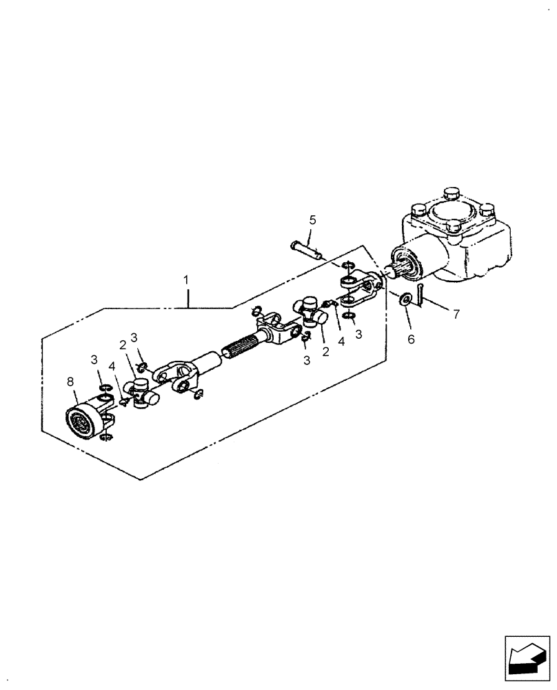 Схема запчастей Case IH MWX154S - (001) - UNIVERSAL JOINT 