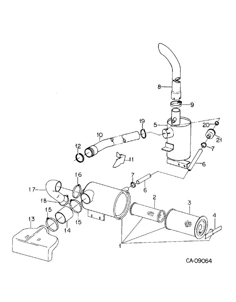 Схема запчастей Case IH 7488 - (12-01) - POWER, ASPIRATED AIR CLEANER AND EXHAUST Power