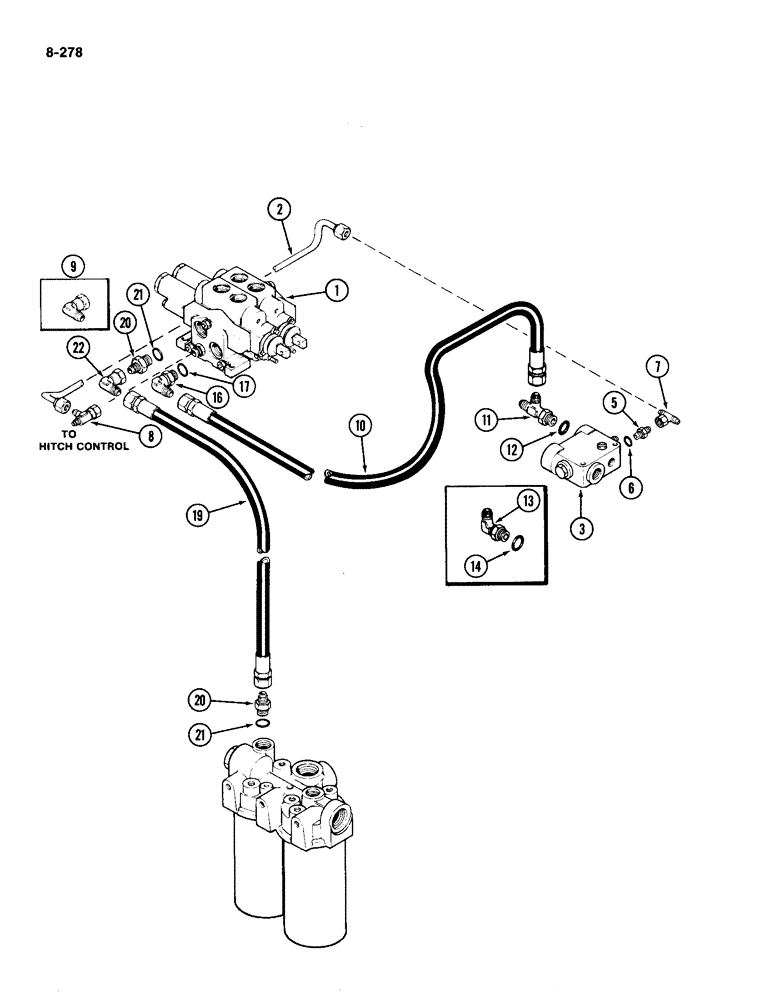 Схема запчастей Case IH 4490 - (8-278) - REMOTE HYDRAULIC SYSTEM, PRIOR TO P.I.N. 8860450 (08) - HYDRAULICS