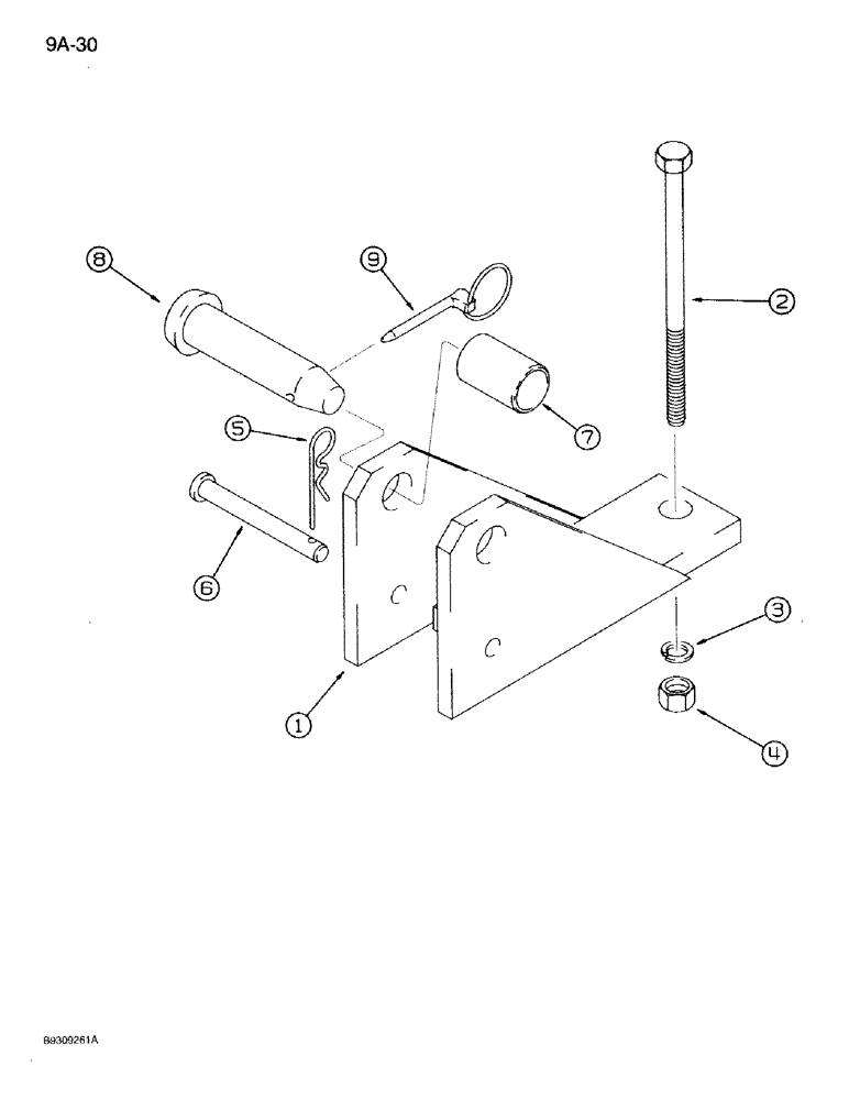 Схема запчастей Case IH 950 - (9A-30) - DRAWBAR SUPPORT, 12, 16, AND 24 ROW NARROW, FRONT FOLD (09) - CHASSIS/ATTACHMENTS