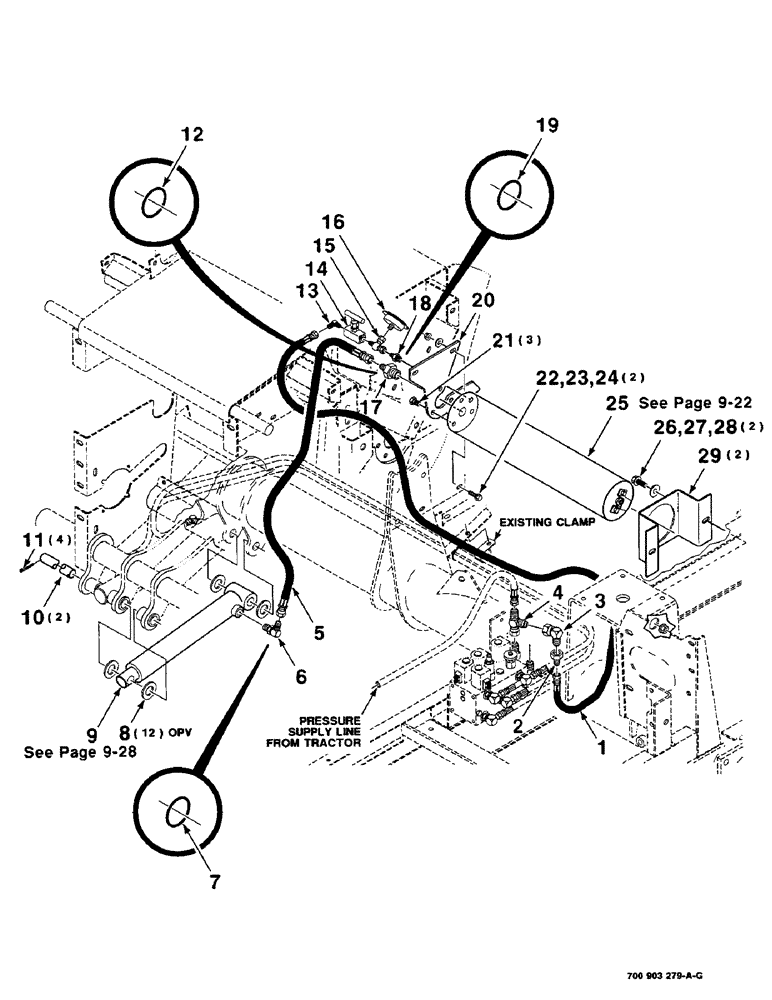 Схема запчастей Case IH 8750 - (9-20) - FLOTATION KIT, OPEN CENTER, 7 PICKUP HEAD, HK70812 FLOTATION KIT COMPLETE, OPEN CENTER (08) - HYDRAULICS