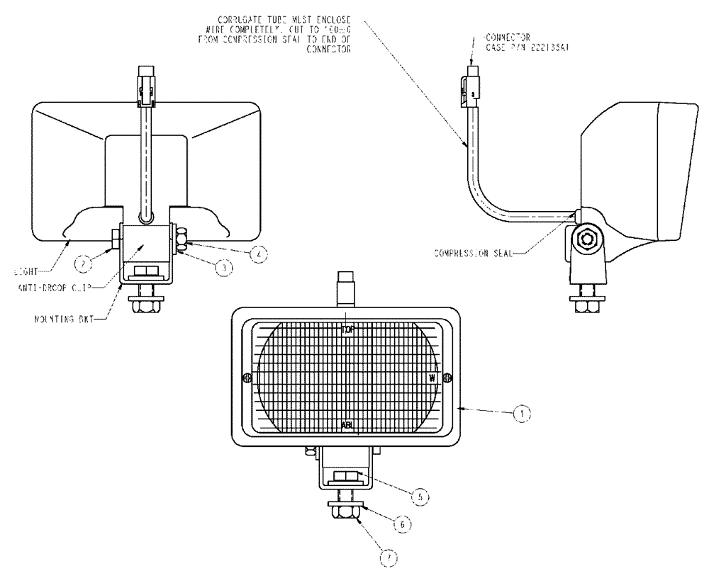 Схема запчастей Case IH SPX3320 - (11-059) - FLOOD LIGHTING ASSEMBLY Options